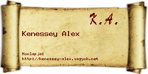 Kenessey Alex névjegykártya